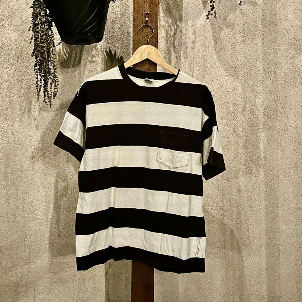 Urban outfitters Black and White Striped Men's Shirt